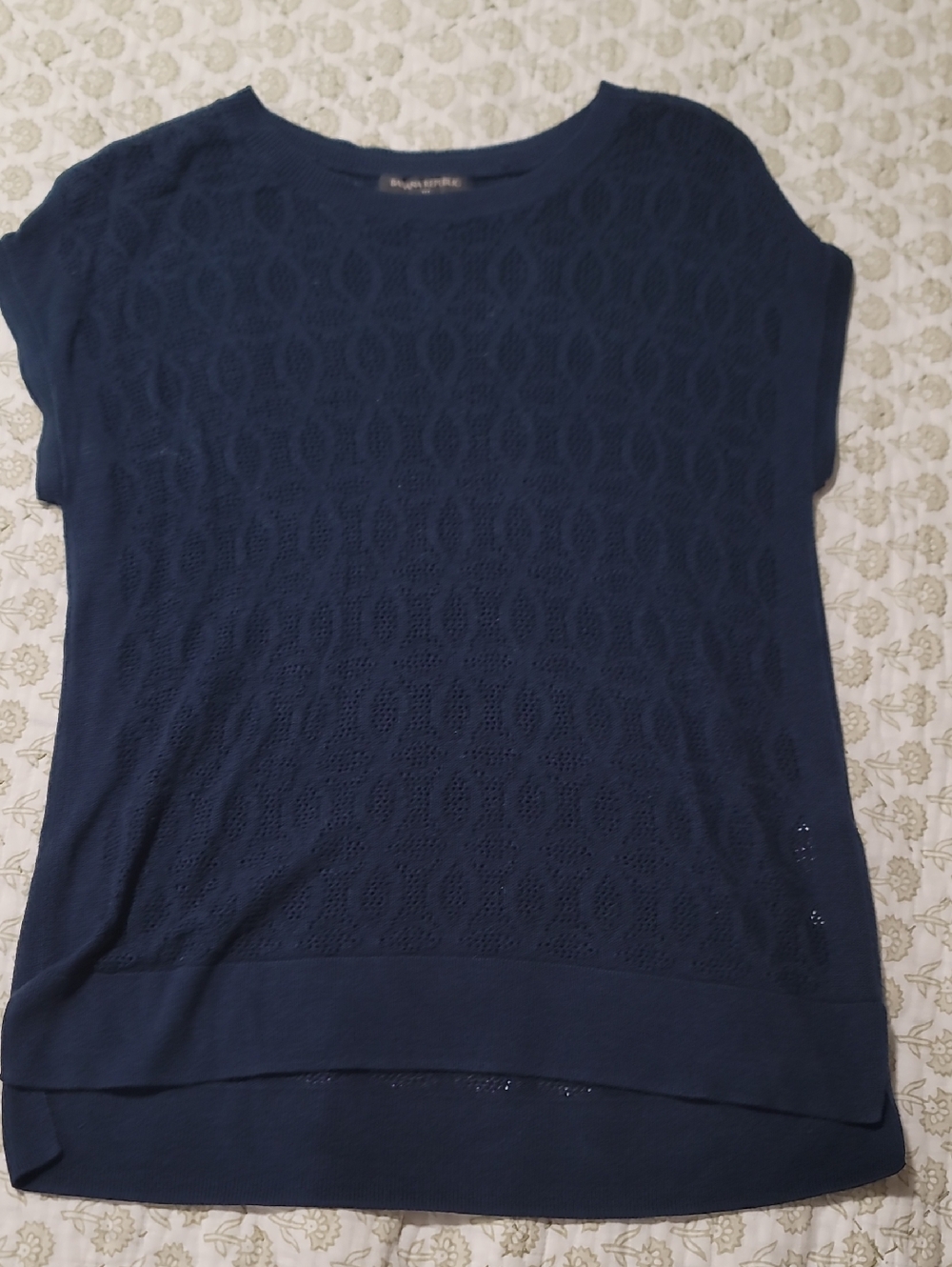 Banana Republic Navy Short Sleeve Knit Top
